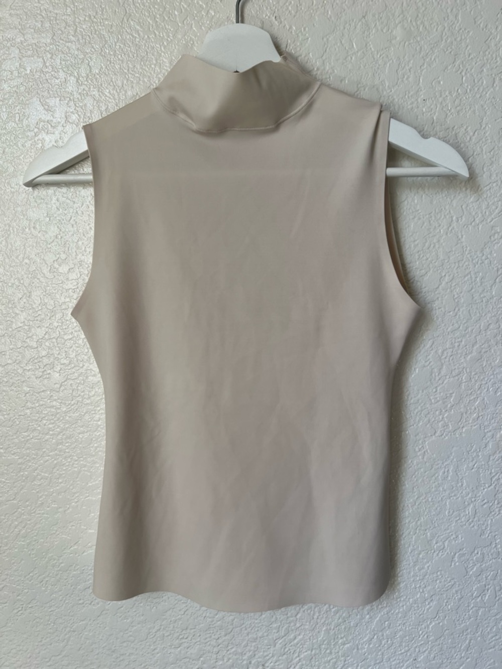 ZARA Soft High Neck Sleeveless Top Ecru - Picture 2 of 7